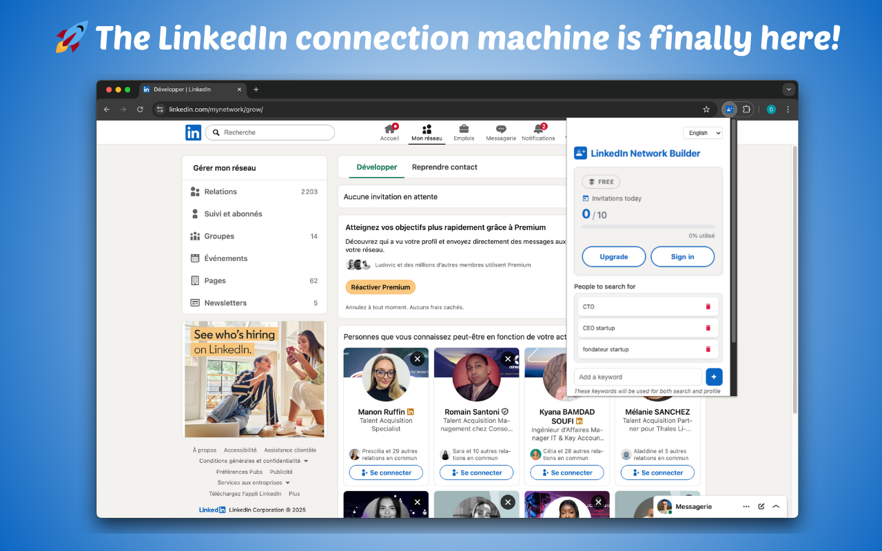 Extension LinkedIn Network Builder - capture d'écran 1